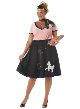 50s Sweetheart Plus Size Poodle Skirt Costume