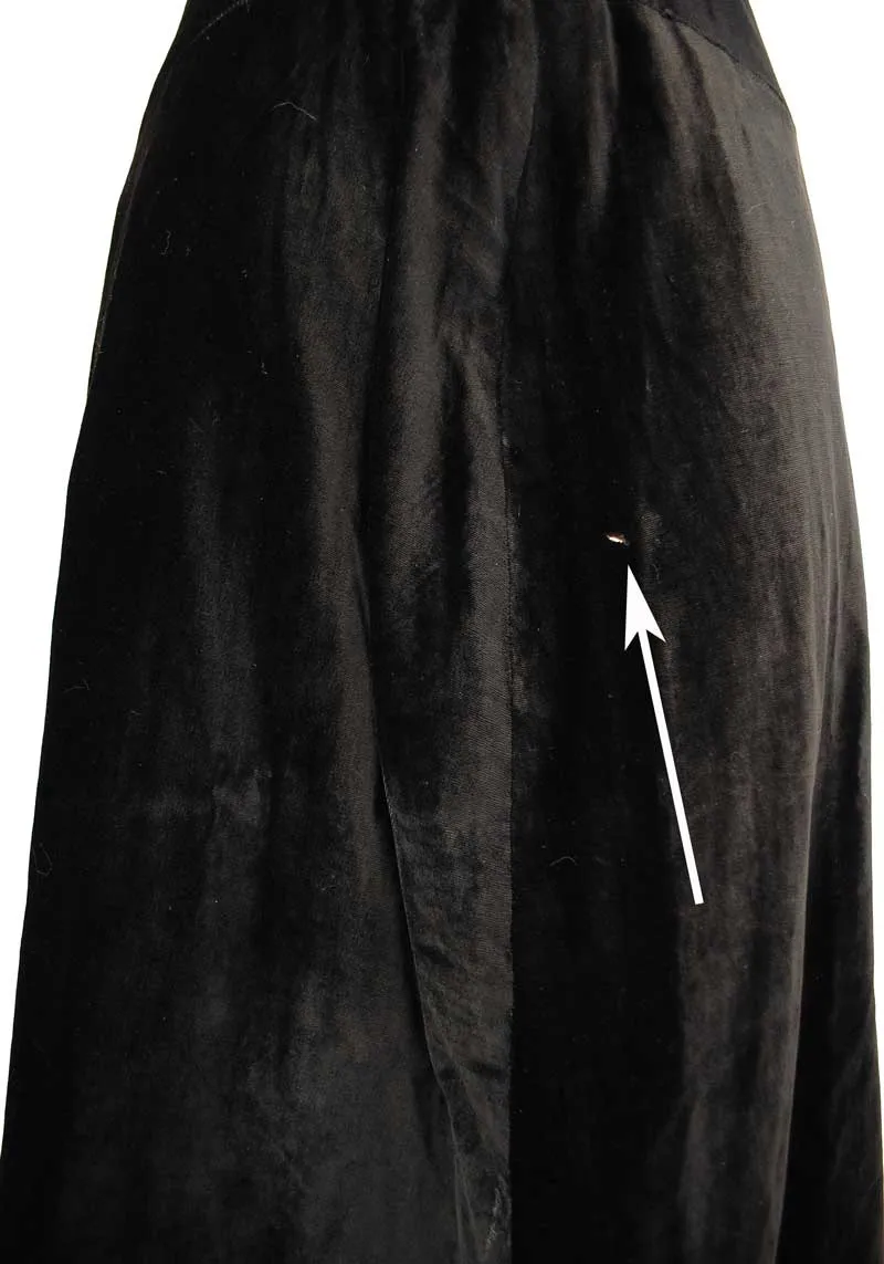 Antique Edwardian Black Velvet Skirt