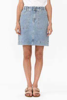 Atlas Blue Denim Stretch Skirt