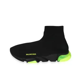 Balenciaga Speed Trainer with Clear Sole in Fluorescent Black Yellow - UK Size 45