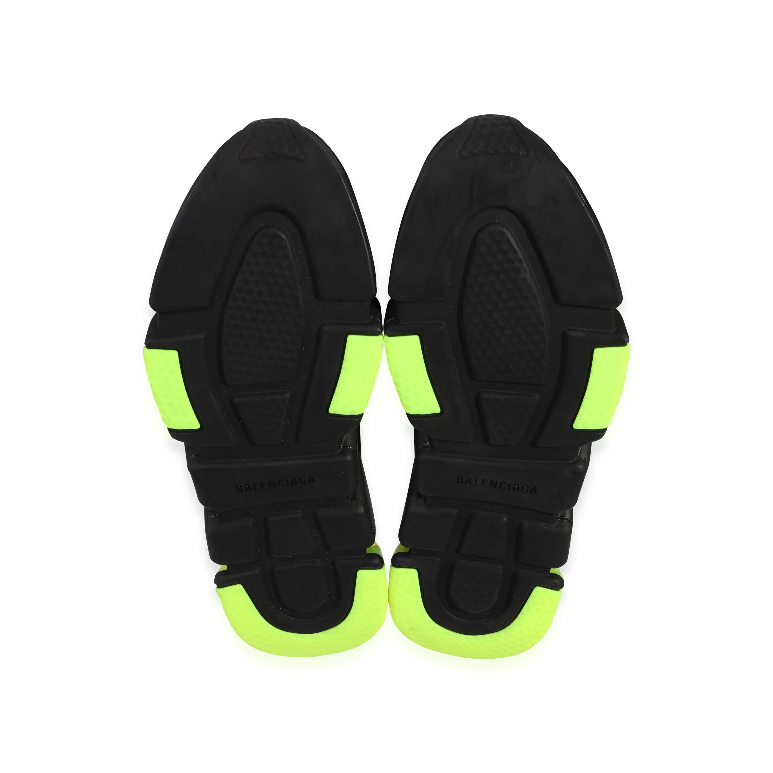 Balenciaga Speed Trainer with Clear Sole in Fluorescent Black Yellow - UK Size 45