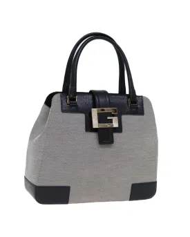 Canvas Gray Hand Bag by Italian Designer