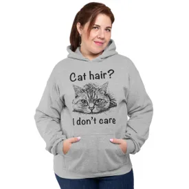 Cat Lover Hoodie Pouch Pocket "Cat Hair I Don't Care"