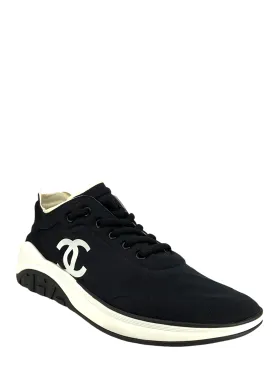 CHANEL Luxe Lycra Fabric CC Logo Sneakers - Size 9 - Stylish and Comfortable Footwear