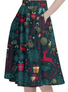 Christmas Reindeer Full Circle Skirt