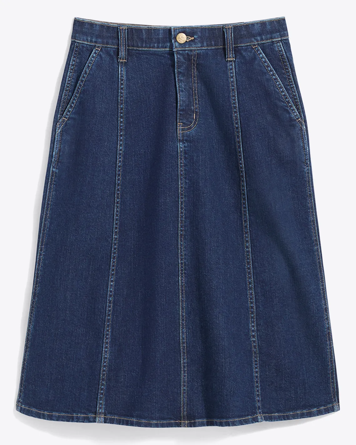 Denim Seamed Skirt