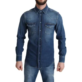 Dolce & Gabbana Elegant Denim Long Sleeve Casual Shirt