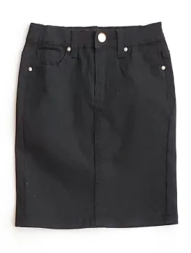 GIRLS JDA Black Denim Skirt w/ Elastic Waistband