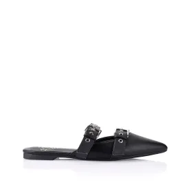 Indianna Point Toe Flats - Black