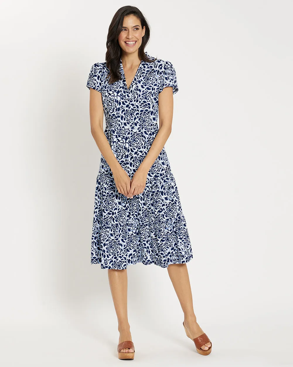 Jude Connally Libby Dress - Blooms Navy