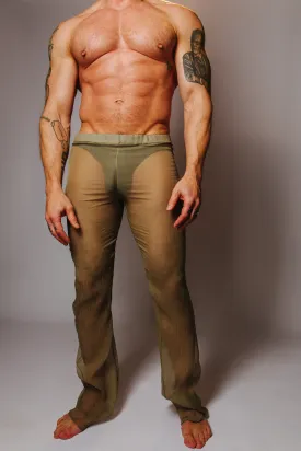 LUDOVIC DE SAINT SERNIN TRANSPARENT PANTS KHAKI