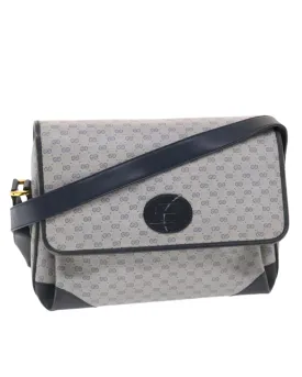 Navy Gray Micro GG Canvas Shoulder Bag