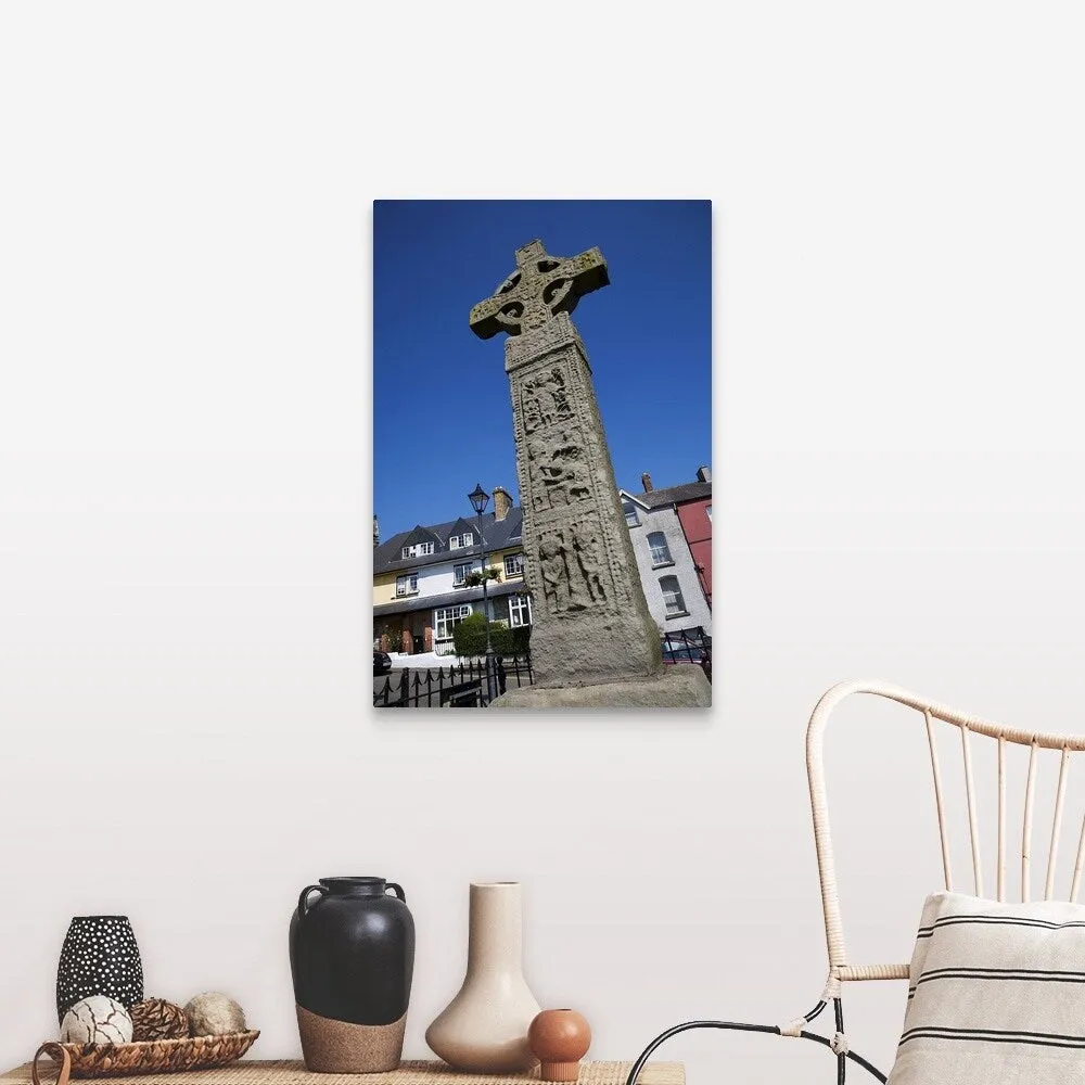 "10th Century High Cross, Market Square, Clones, County Monaghan, Ireland" Canvas Wall Art