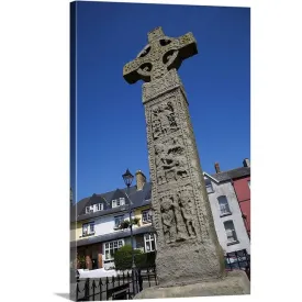 "10th Century High Cross, Market Square, Clones, County Monaghan, Ireland" Canvas Wall Art