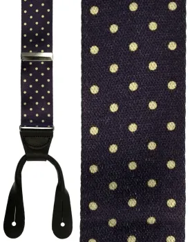 "Manhattan" Black & Khaki Dots Suspenders