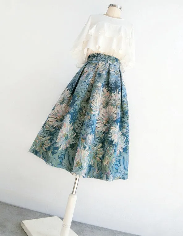 Retro Floral A-line skirt Skirt (Made-to-order)