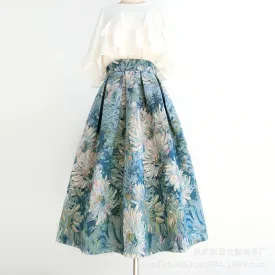 Retro Floral A-line skirt Skirt (Made-to-order)