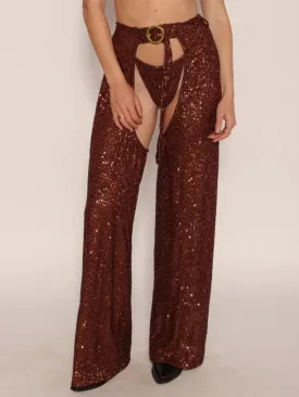 Sexy Open Sparkly Glitter Fashion Club Party Sequin Pants