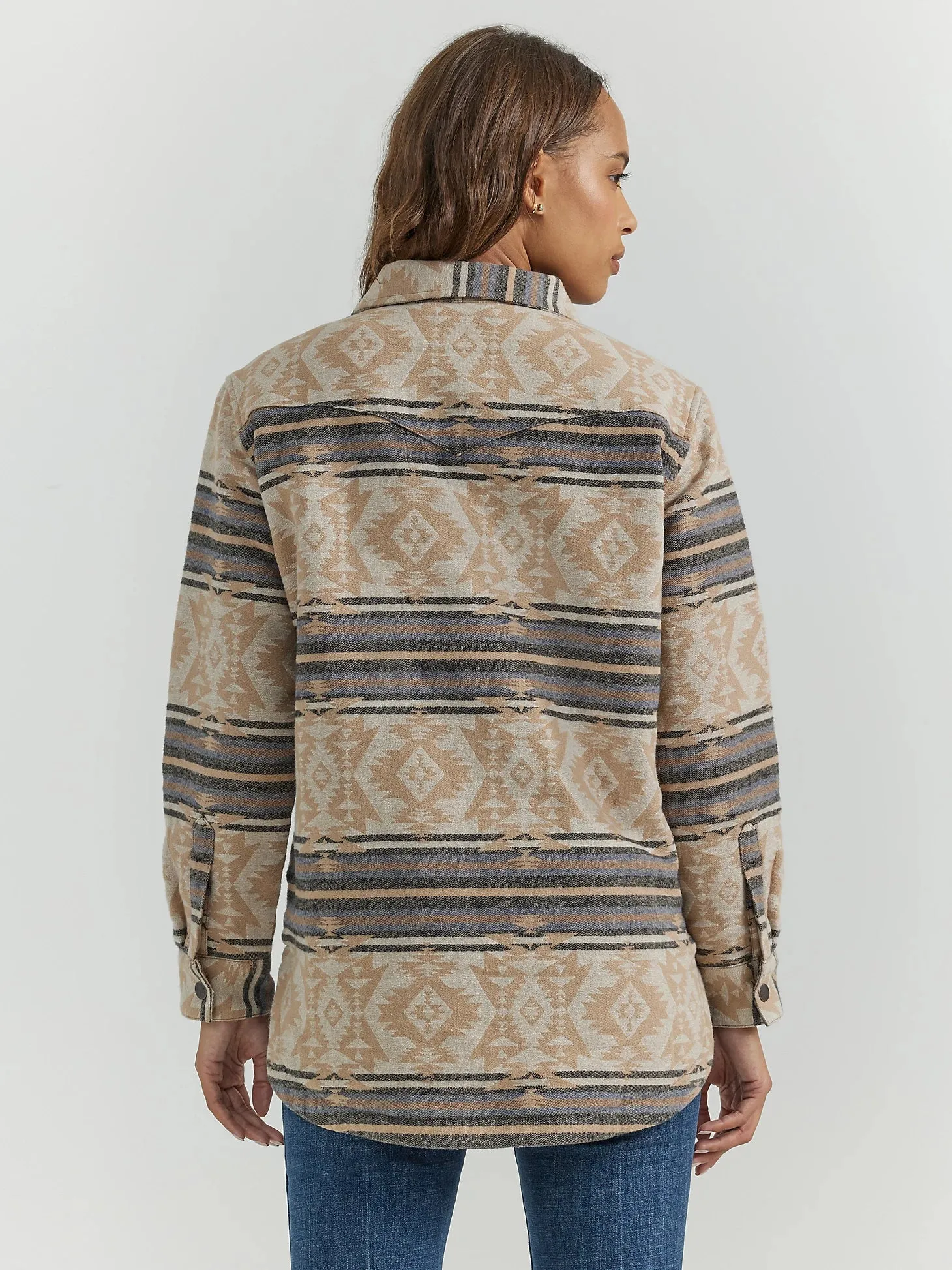 Women's Wrangler Tan/Blue Aztec Shacket